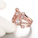 echtrosevergoldeter Ring mit Zirkonen besetzt als Modeschmuck Fingerring