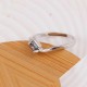 Filigraner silber Ring mit quadratischem vitrail Zirkon als Modeschmuck Fingerring