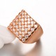 Quadratischer rosegold Ring mit transparenten Zirkonen als Modeschmuck Fingerring