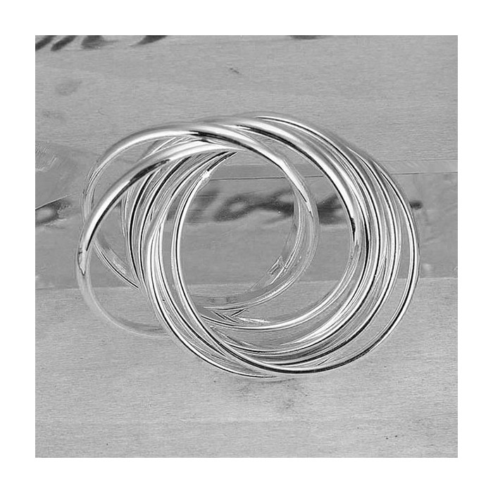 Schlichter versilberter Ring aus mehreren Ringen als Modeschmuck Fingerring