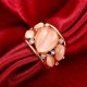 Rosegold Ring mit schlichten Cateye Steinen und Strass als Modeschmuck Fingerring