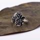 Vintage Ring in antiksilber mit drei Rosen als Modeschmuck Fingerring