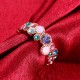 Filigraner rosegold Ring mit bunten Strasssteinchen Modeschmuck Fingerring