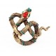 Vintage Ring in antikgold mit großer Schlange und Strass Eyecatcher als Modeschmuck Fingerring