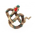 Vintage Schlangen Ring in antikgoldfarben als Modeschmuck Fingerring