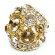 Opulenter gold Ring mit verschiedenen transparenten und topazfarbenen Strasssteinen Modeschmuck Fingerring