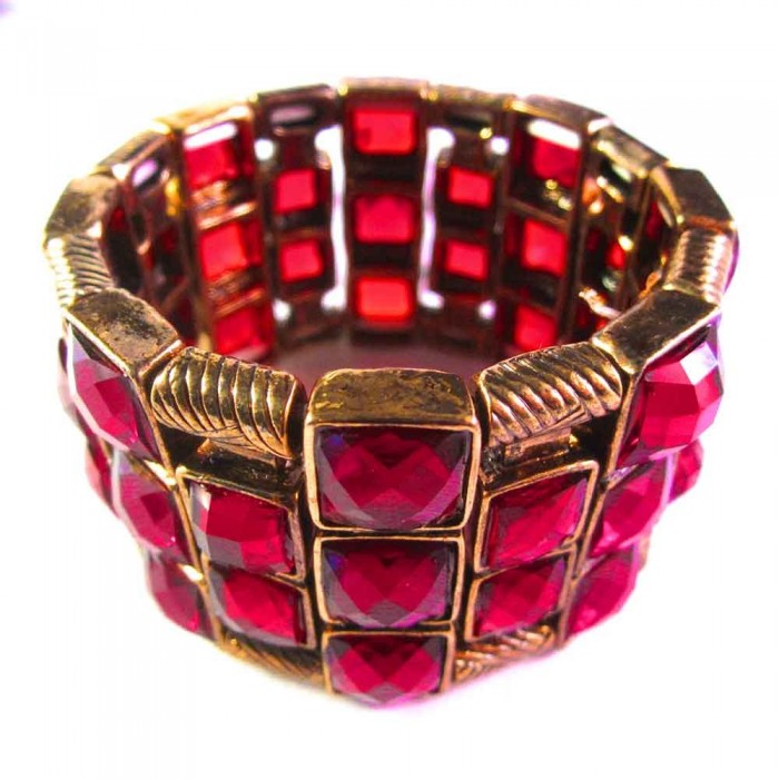 Dunkelrotes Armband als Modeschmuck Armband zum Wickeln