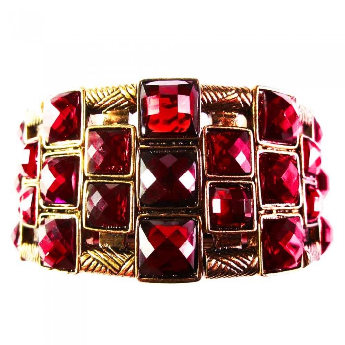 Dunkelrotes Armband als Modeschmuck Armband zum Wickeln