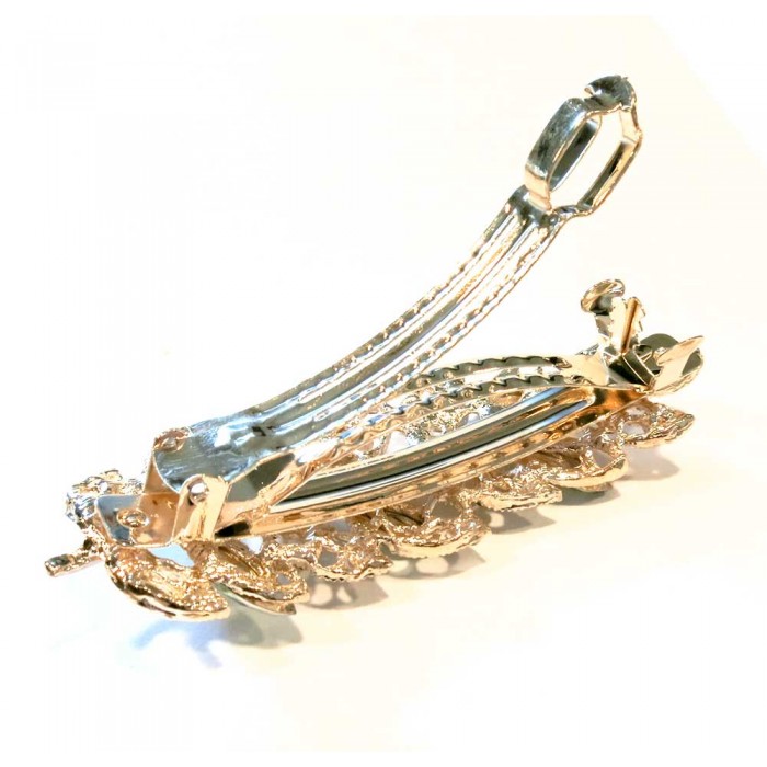 Haarspange mit gelbem Strass 94x35mm Modeschmuck Haarschmuck