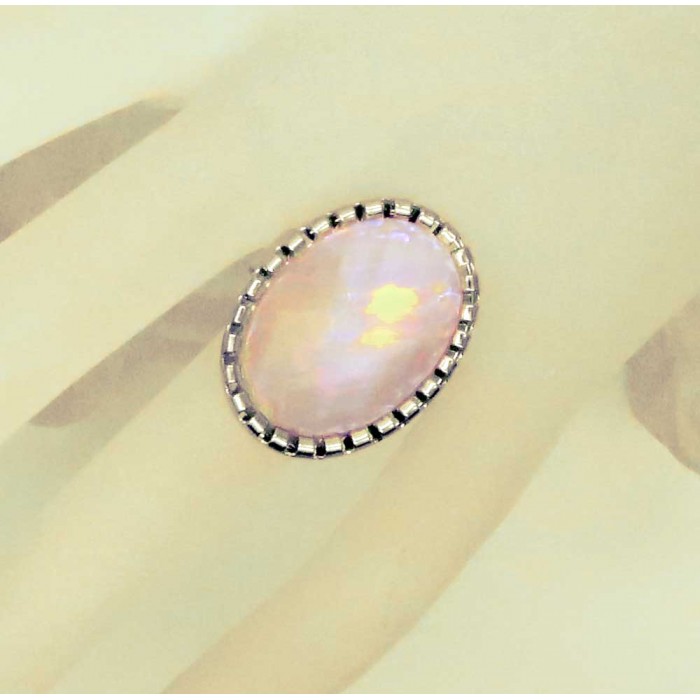 Hellrosa opalähnlicher Ring Modeschmuck Fingerring