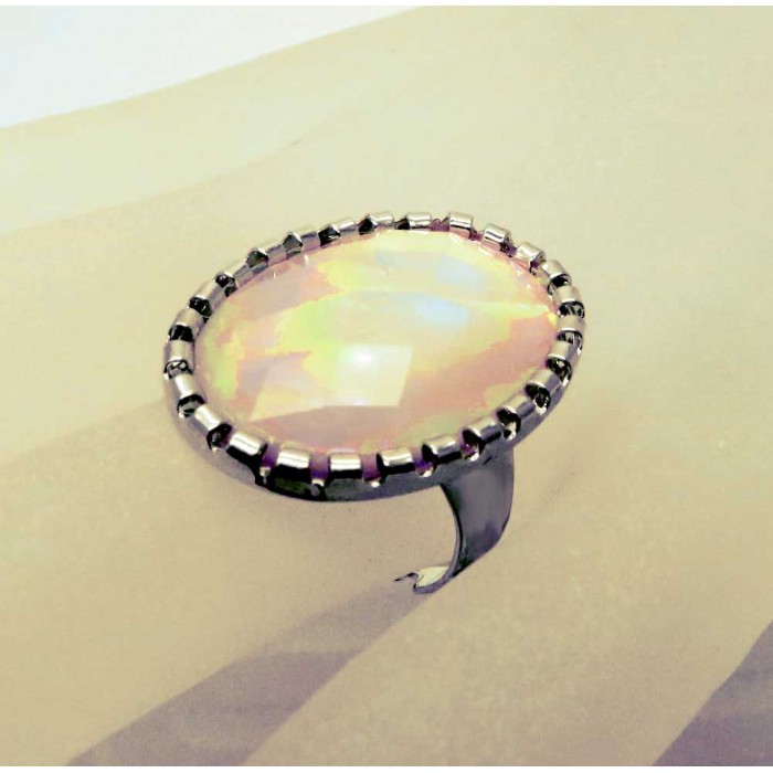 Hellrosa opalähnlicher Ring Modeschmuck Fingerring