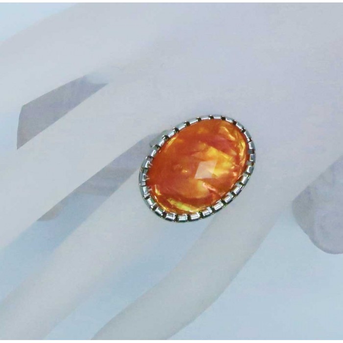 Opalähnlicher orangefarbener Ring Modeschmuck Fingerring
