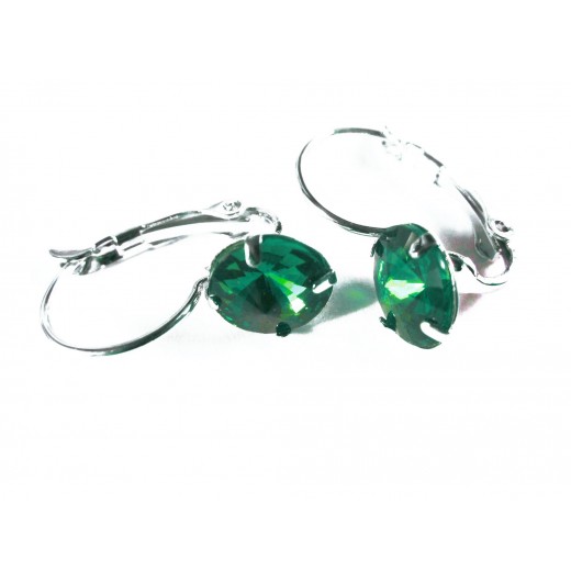 Grüne Strass Brisuren grüne Durchzieher Stein Durchmesser 8mm Modeschmuck Ohrringe