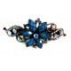 Blaue Blumen Strass Haarspange - Modeschmuck Haarschmuck