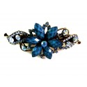 Blaue Blumen Strass Haarspange - Modeschmuck Haarschmuck