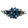 Blaue Blumen Strass Haarspange - Modeschmuck Haarschmuck