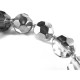 Silberfarbenes transparentes Glasarmband / Armkette mit großen Glasperlen Modeschmuck Armband