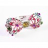 Bunter Strassring mit Schleife größenverstellbar - Trachtenschmuck Dirndlschmuck