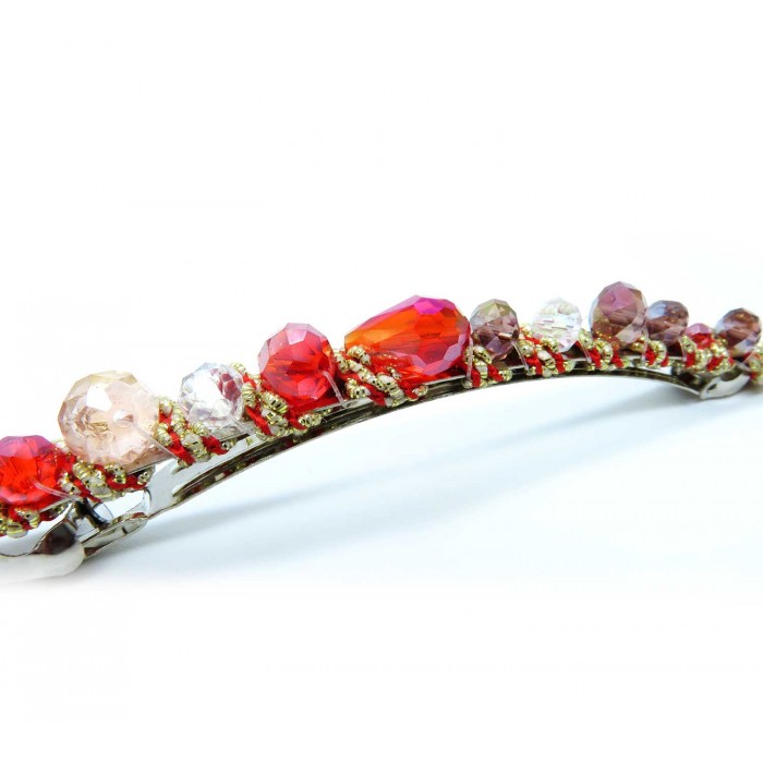 Rote Haarspange 105x8mm Modeschmuck Haarschmuck