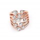 Rosegold Ring mit transparentem Strass Modeschmuck Fingerring