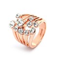 Rosegoldfarbener Ring mit transparentem Strass Modeschmuck Fingerring
