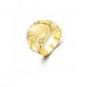 Goldfarbener Ring mit Cateye Steinen und Strass als Modeschmuck Fingerring