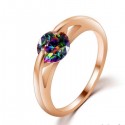 Ring in rosegoldfarben mit vitrail Zirkon als Modeschmuck Fingerring